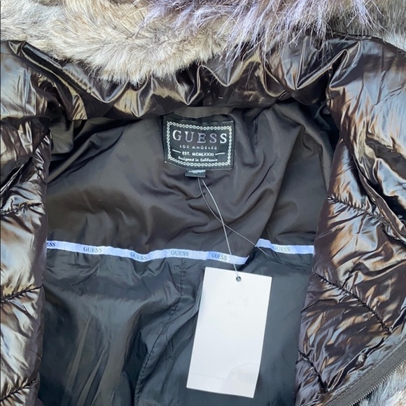 NEW GUESS Joanna Long Puffer Jacket - Picture 4 of 5